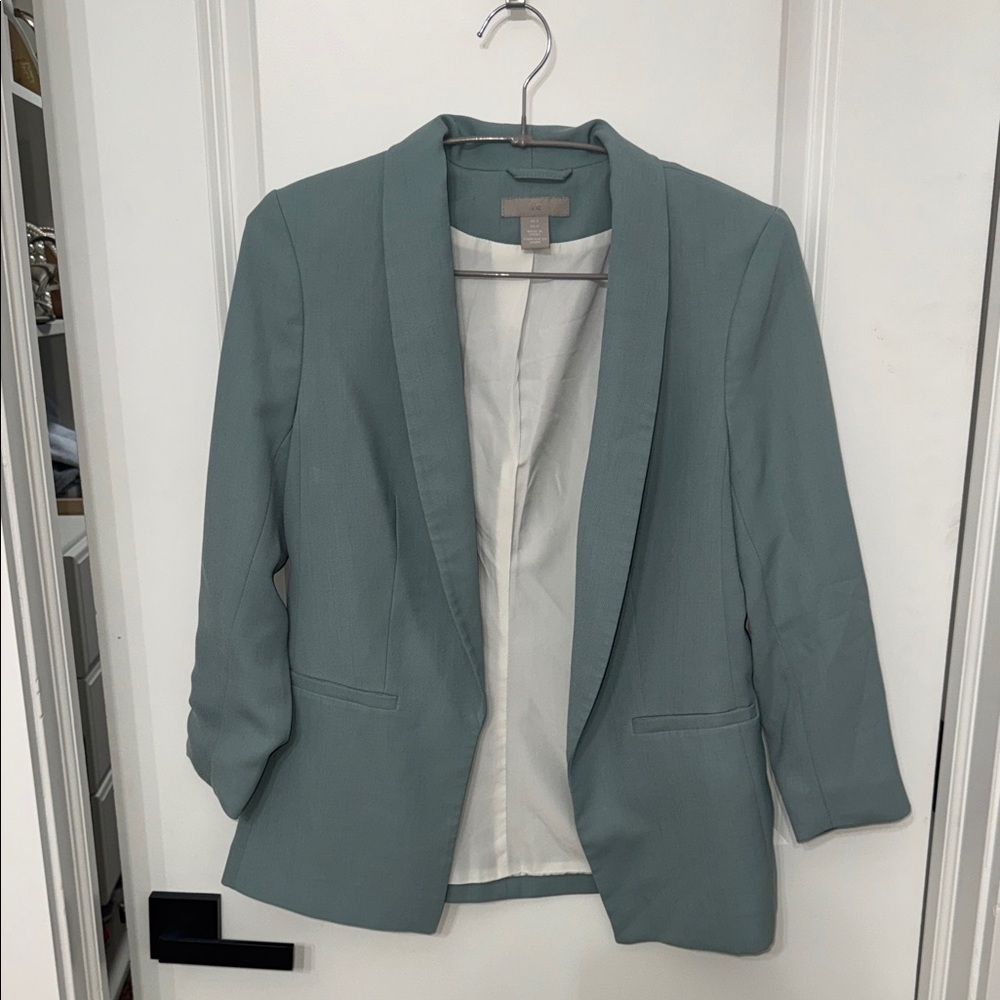 H&M Teal Green Open-Front Blazer